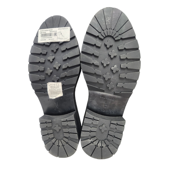 Allsaints Dusty Suede Combat Boots Women Size 8 Light Gray Lace Up Cap Toe - Picture 9 of 11